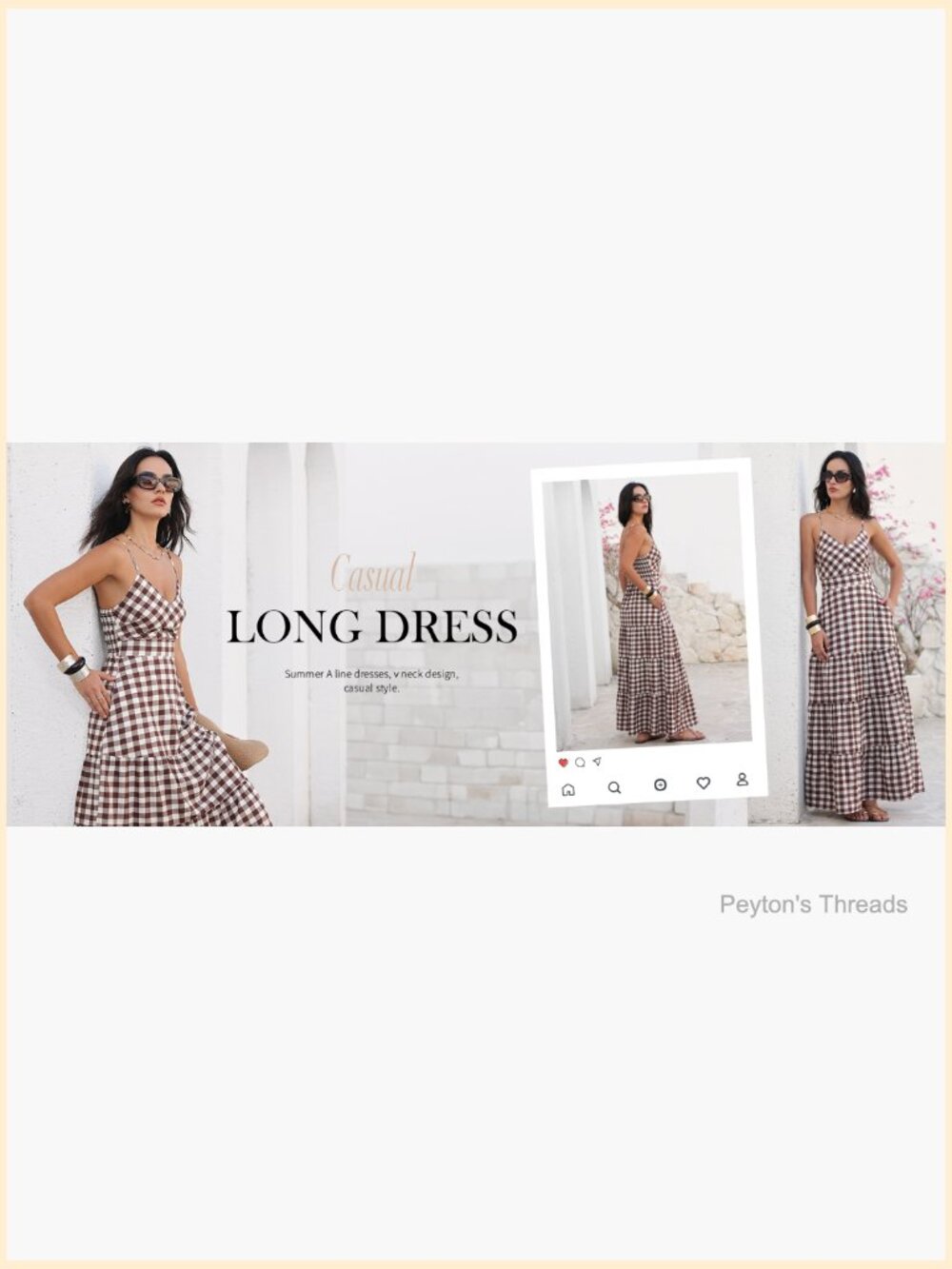 Spaghetti Strap Smocked A-Line Maxi Dress Casual Long Vacation - Picture 7 of 7
